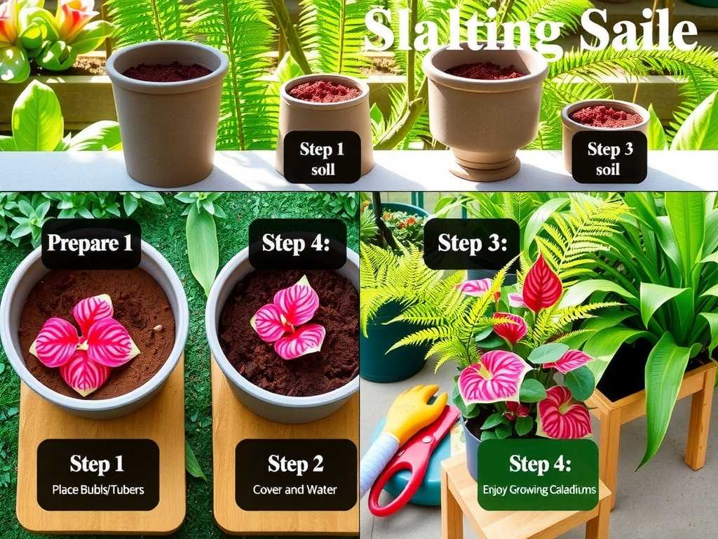 How to Grow Caladiums in Mixed Planters: Planting Steps