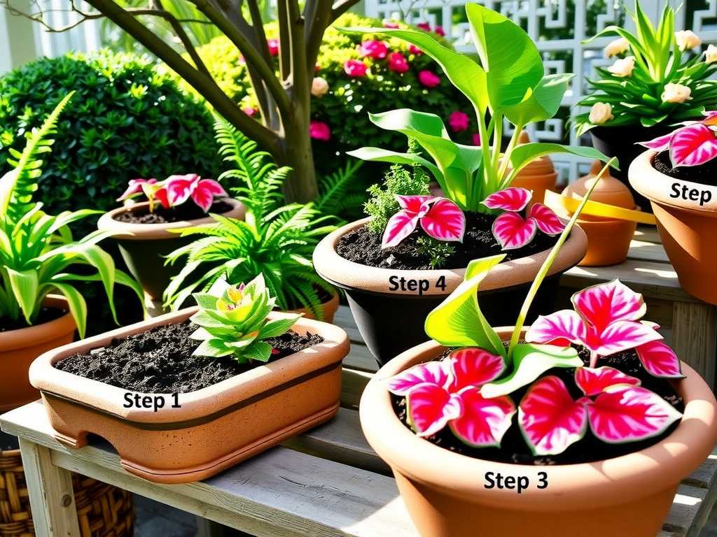 How to Grow Caladiums in Mixed Planters: Planting Steps(1) How to Grow Caladiums in Mixed Planters: Planting Steps(1)