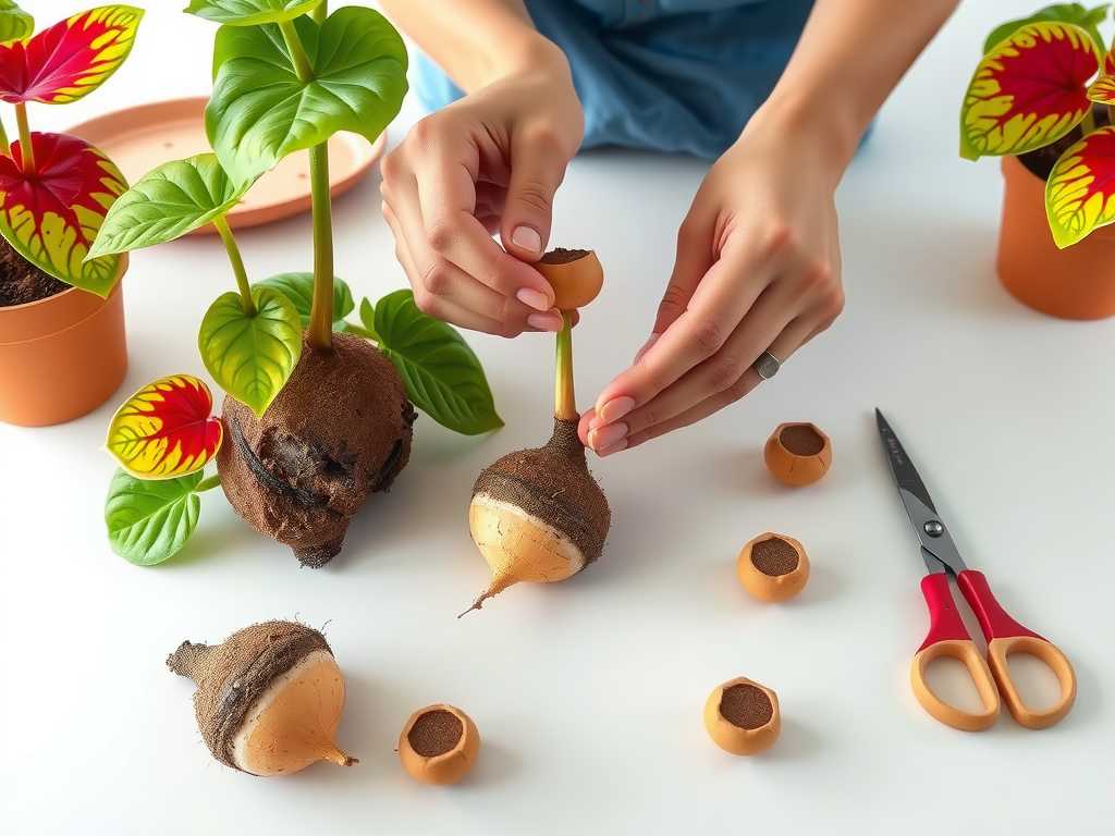 How to Propagate Caladiums Fast: Corm Division Steps(1) How to Propagate Caladiums Fast: Corm Division Steps(1)