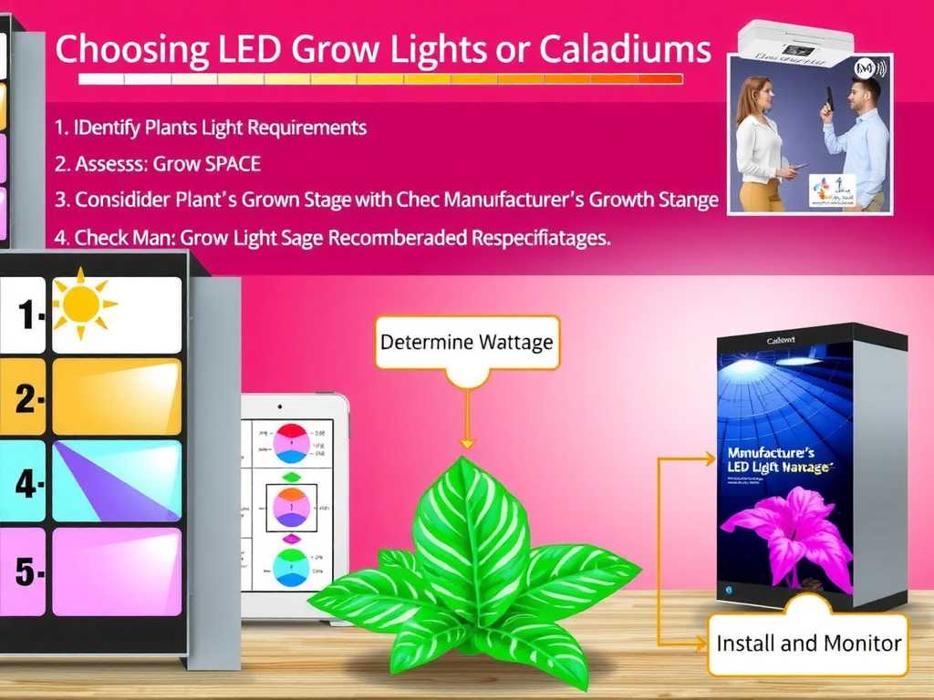 How to Choose LED Grow Lights for Caladiums: Wattage Steps