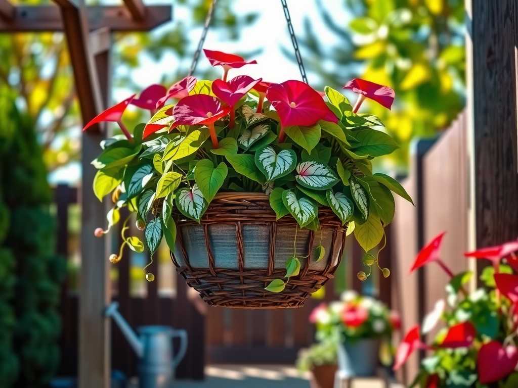How to Grow Caladiums in Hanging Baskets: Trailing Care