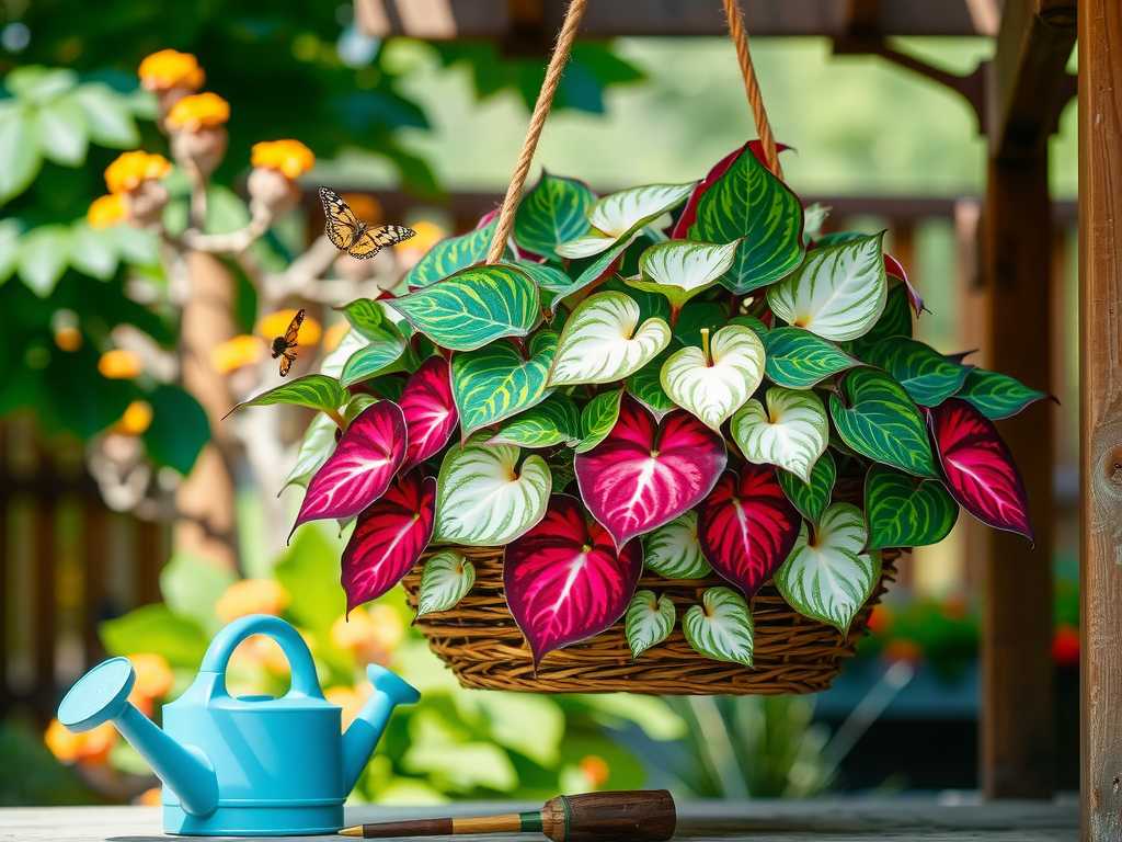 How to Grow Caladiums in Hanging Baskets: Trailing Care(1) How to Grow Caladiums in Hanging Baskets: Trailing Care(1)